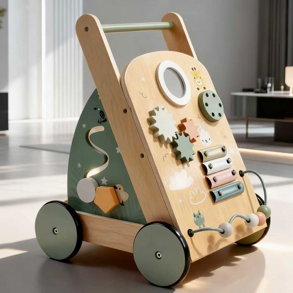 Trolley Route Primi Passi™ Montessori - Giocattolo sensoriale in Legno