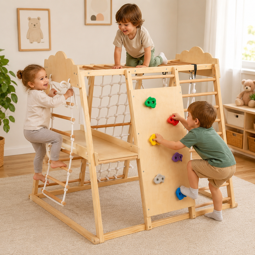 Jungle Gym Primi Passi™ Montessori in Legno - Palestra indoor per Bambini