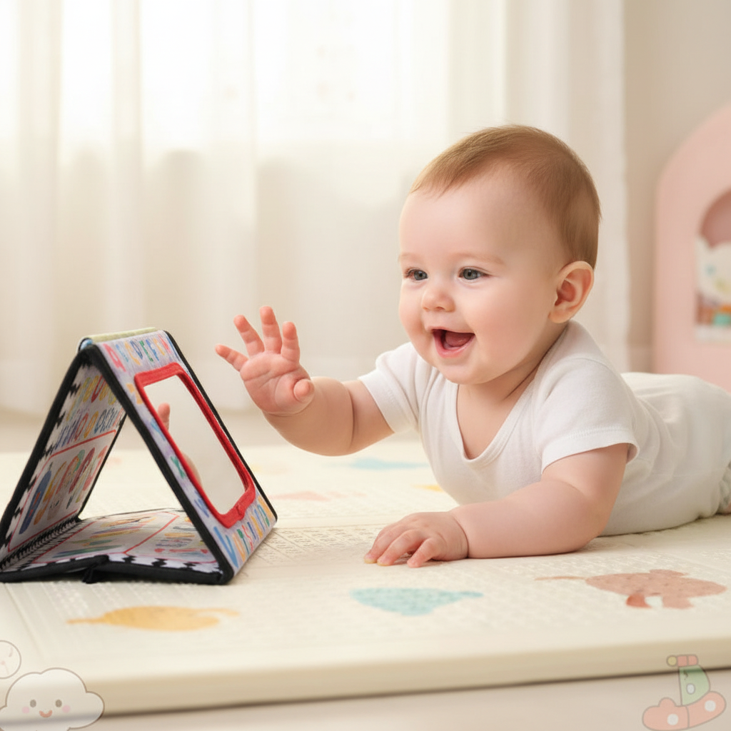 Specchio Libro Infrangibile Tummy Time Primi Passi™ Montessori