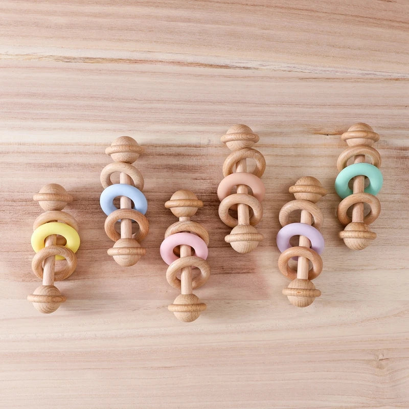 Sonaglio in Legno Primi Passi™ con Anello Silicone