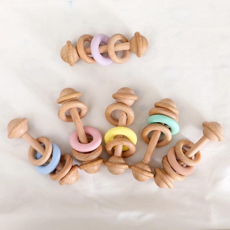 Sonaglio in Legno Primi Passi™ con Anello Silicone