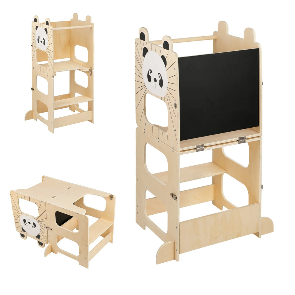 Torre Primi Passi™ Montessori - 3 in 1 Torre, Lavagna, Tavolino con Sedia