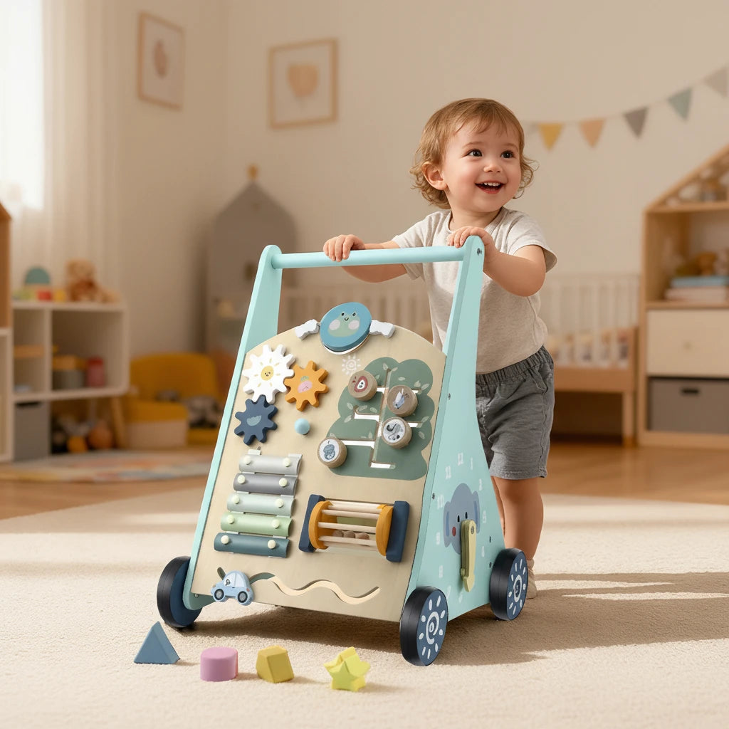 Trolley Primi Passi™ Montessori - Giocattolo sensoriale in Legno