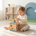Cubo Sensoriale Primi Passi™ Montessori in Legno - 5 Attività in 1