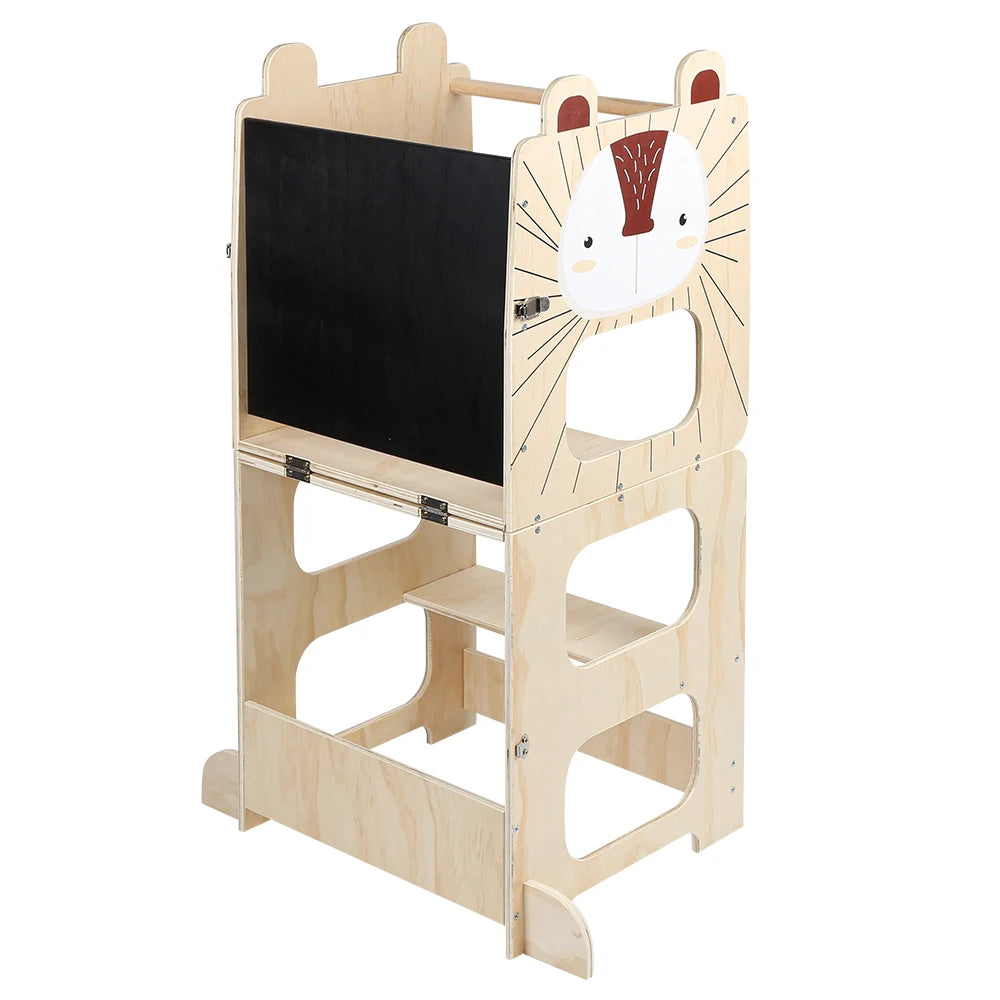 Torre Primi Passi™ Montessori - 3 in 1 Torre, Lavagna, Tavolino con Sedia