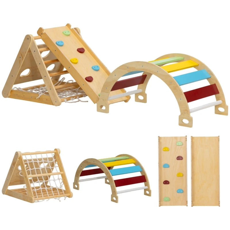 Set Pikler Montessoriano Primi Passi™ in Legno - Arco, Rampa e Triangolo