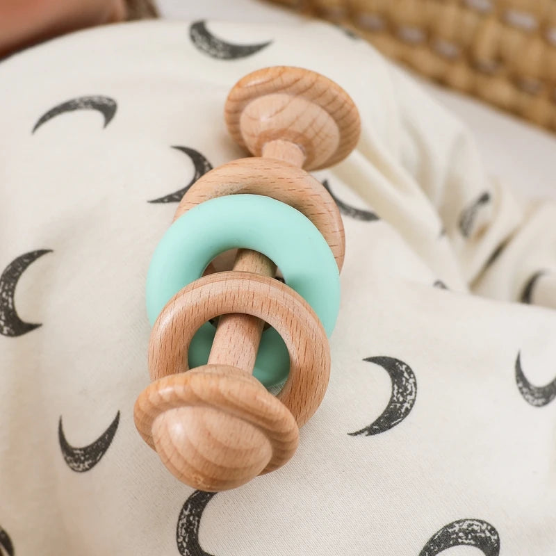 Sonaglio in Legno Primi Passi™ con Anello Silicone