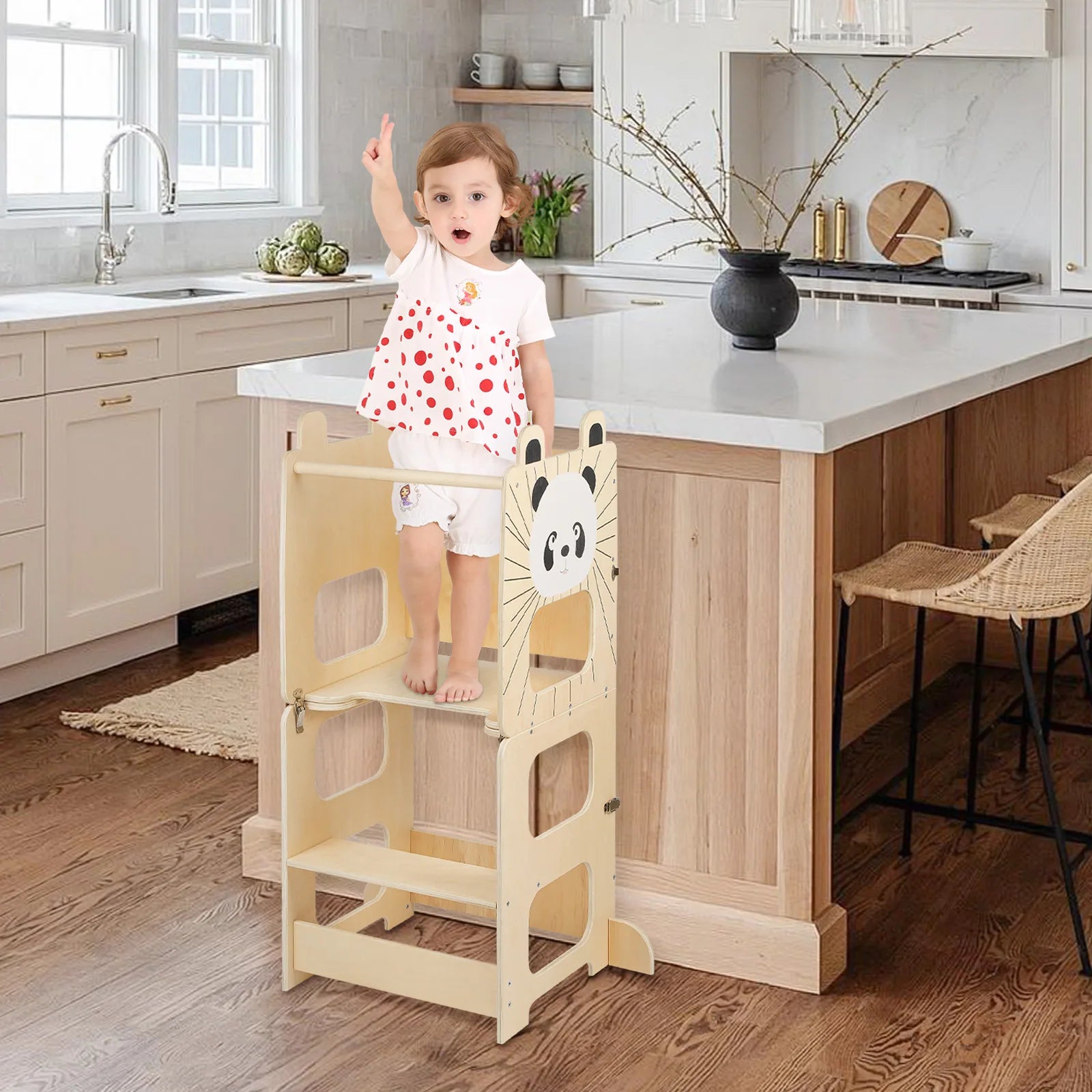 Torre Primi Passi™ Montessori - 3 in 1 Torre, Lavagna, Tavolino con Sedia
