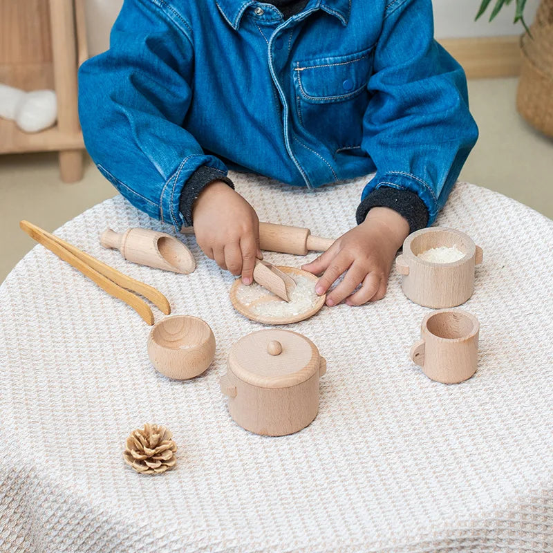 Set da Tè e Cucina simulata in Legno Primi Passi™ - Giochi Sensoriali Montessoriani