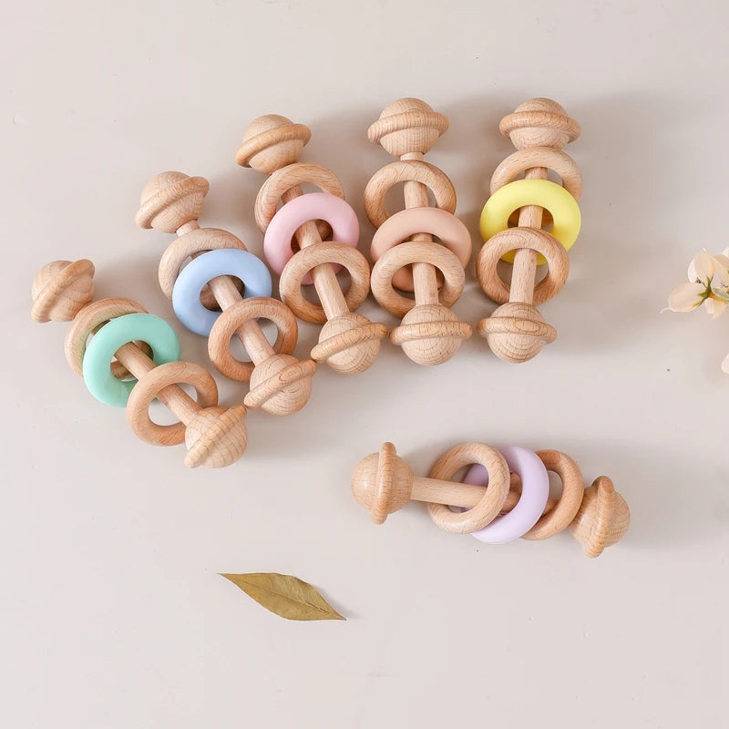 Sonaglio in Legno Primi Passi™ con Anello Silicone