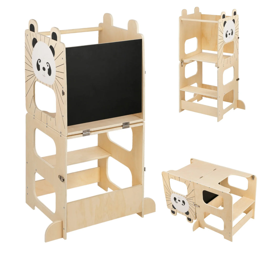 Torre Primi Passi™ Montessori - 3 in 1 Torre, Lavagna, Tavolino con Sedia