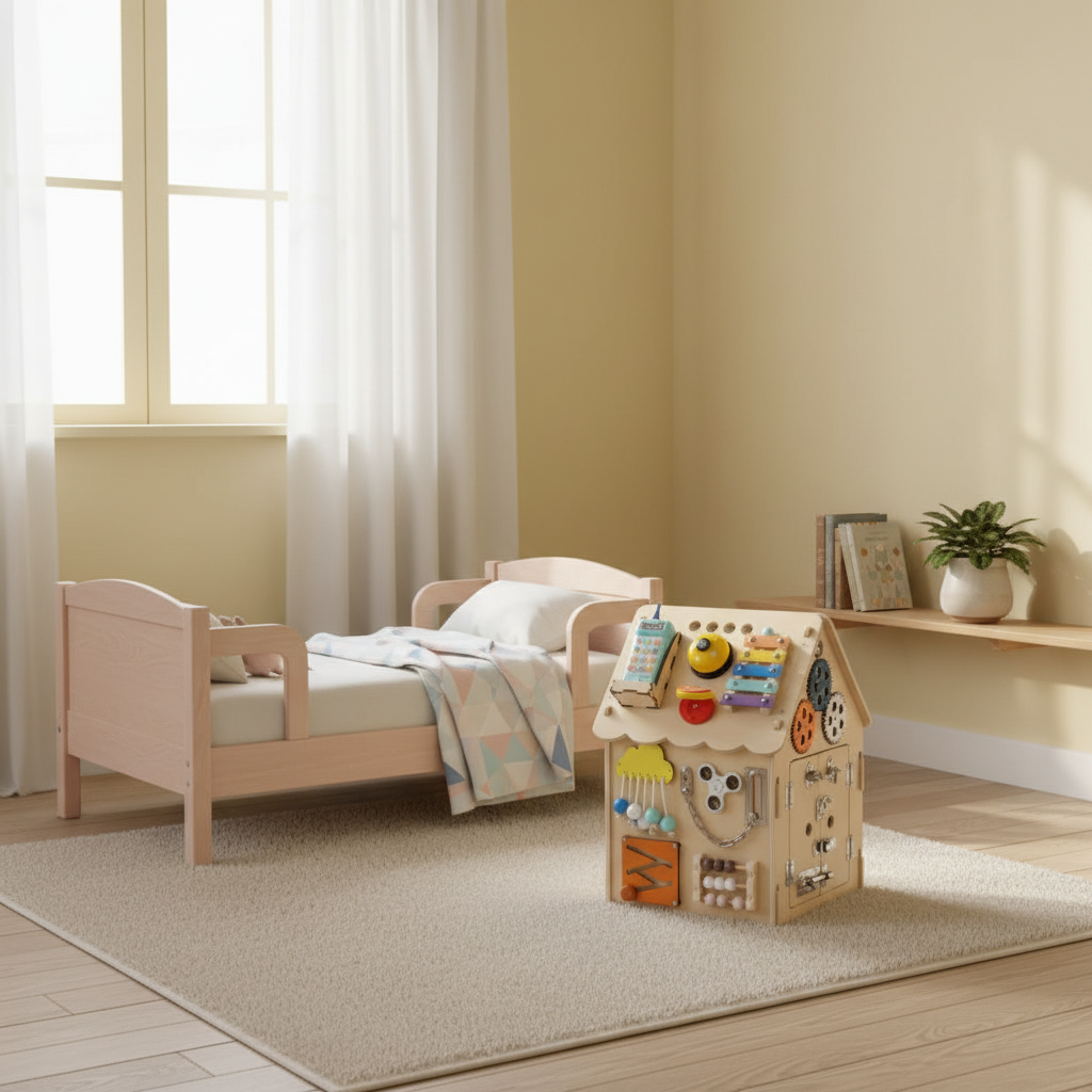 Maxi Casetta Primi Passi™ Montessori in Legno- Gioco Sensoriale Busy Board