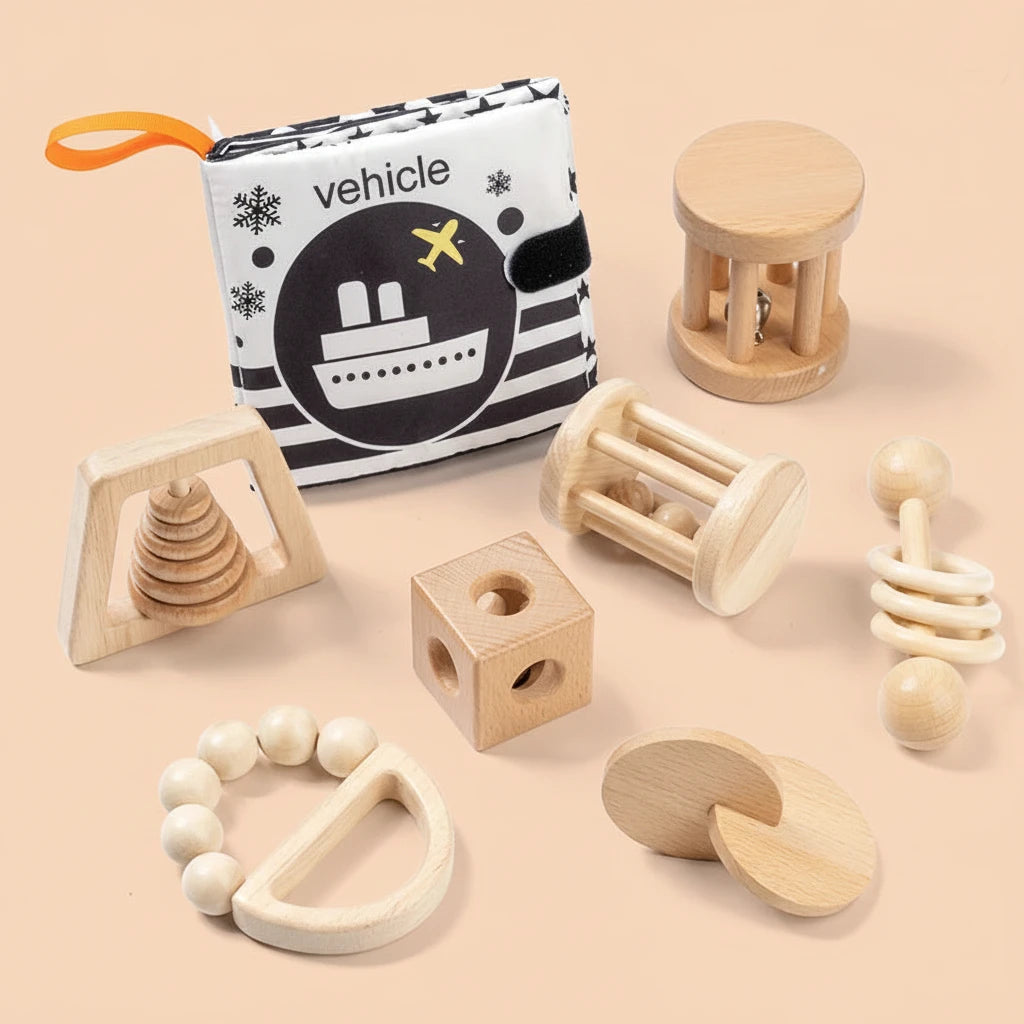 Set di 7 Sonagli Primi Passi™ in Legno
