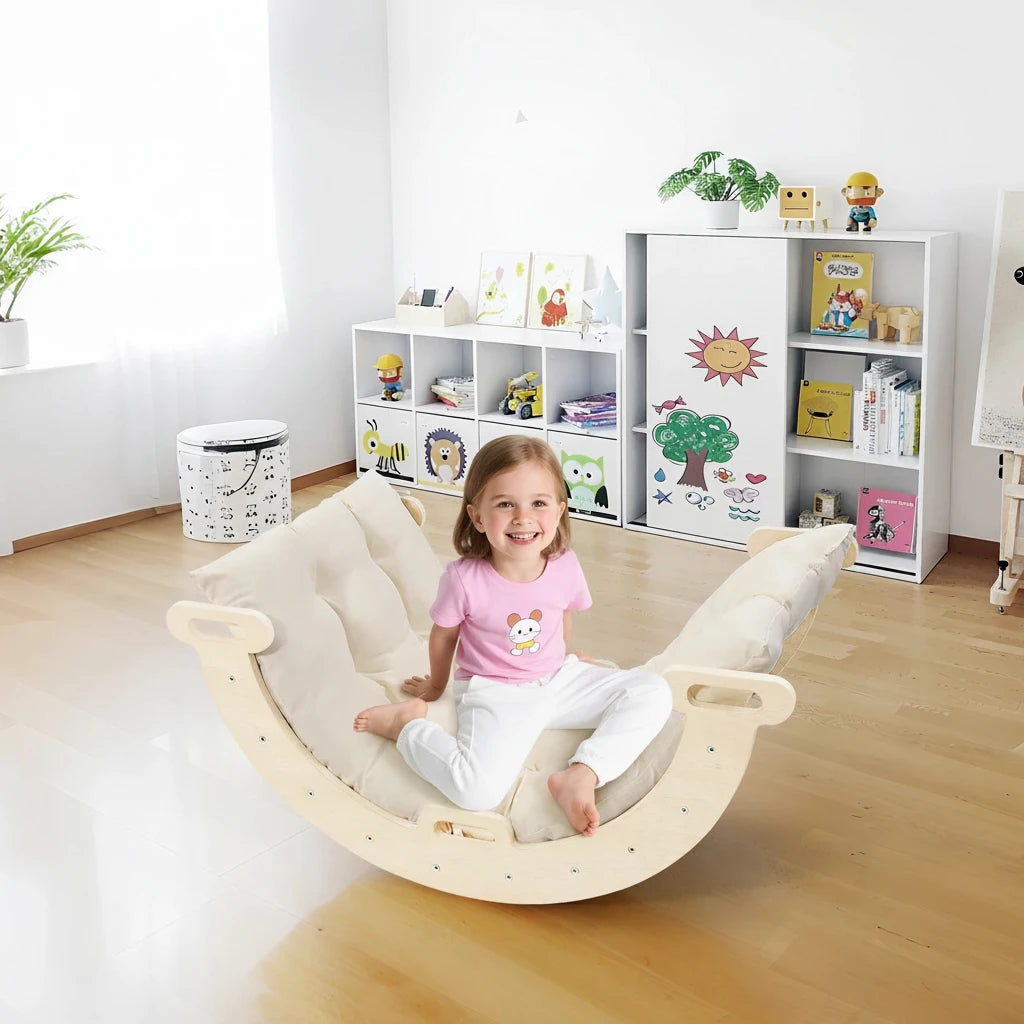 Arco Dondolo Primi Passi™ Montessori in Legno con Cuscino