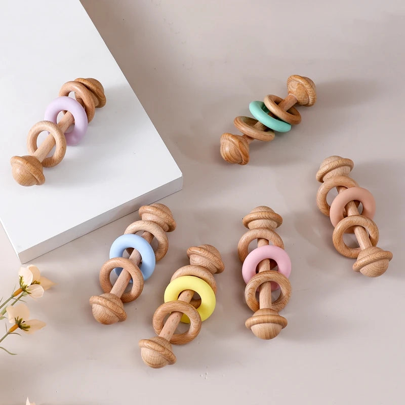 Sonaglio in Legno Primi Passi™ con Anello Silicone
