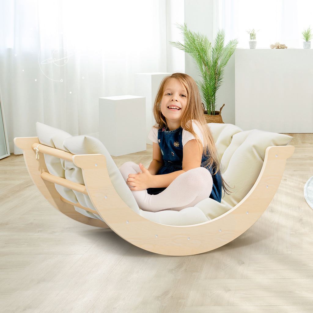 Arco Dondolo Primi Passi™ Montessori in Legno con Cuscino