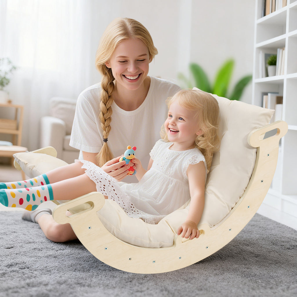Arco Dondolo Primi Passi™ Montessori in Legno con Cuscino