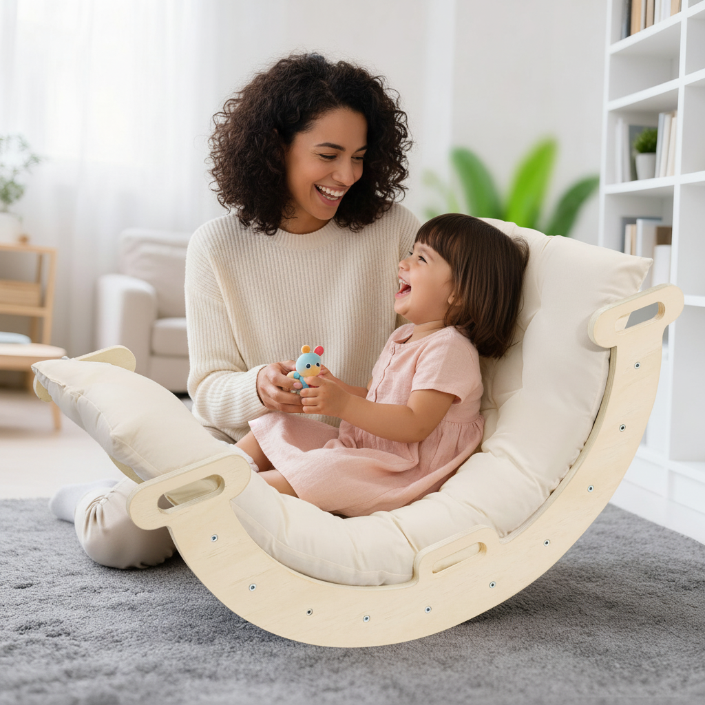 Arco Dondolo Primi Passi™ Montessori in Legno con Cuscino